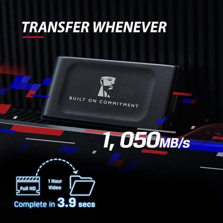 Kingston XS1000 1TB USB 3.2 Gen 2 Mini Siyah Taşınabilir SSD SXS1000/1000GA - Outlet