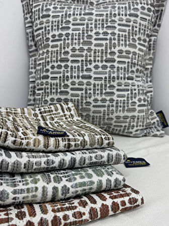 NİVEMESHOME KIRLENT KILIFI 45X45 LİSA 04 GRİ