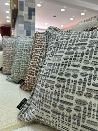 NİVEMESHOME KIRLENT KILIFI 45X45 LİSA 04 GRİ