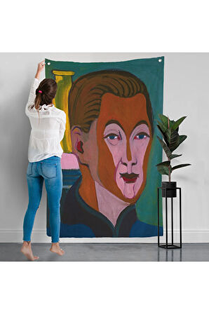 Ernst Ludwig Kirchner - Ressamın Başkanı Duvar Örtüsü-7406