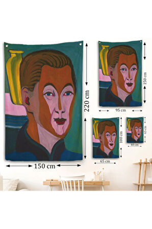 Ernst Ludwig Kirchner - Ressamın Başkanı Duvar Örtüsü-7406