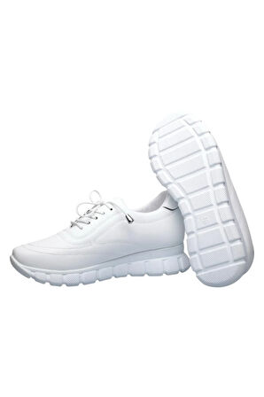 Kadın Günlük Rahat Comfort Taban  Spor Sneaker Ayakkabı BEYAZ