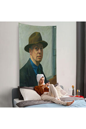 Edward Hopper Duvar Örtüsü - Self Portrait-7407