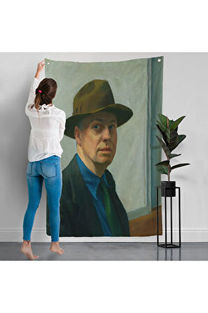 Edward Hopper Duvar Örtüsü - Self Portrait-7407