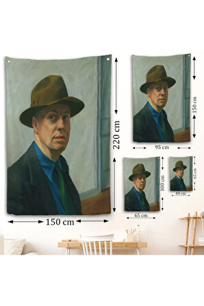 Edward Hopper Duvar Örtüsü - Self Portrait-7407