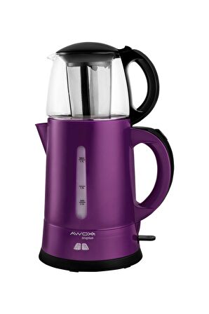 Awox Teaplus Cam Demlikli Elektrikli Çay Makinesi Mor