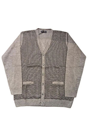 ÖZEL ÜRETİM ÖRME DÜĞMELİ  DESENLİ HIRKA