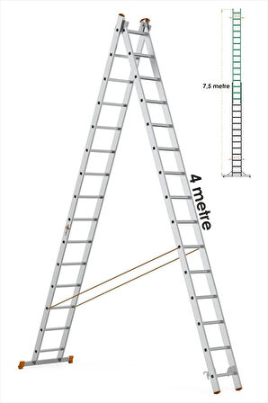 En Uzun Büyük 4x2m. Açılıp Kapanan A Tipi Sürgülü Kullanılabilen Ev Ofis İnşaat Yangın Merdiveni