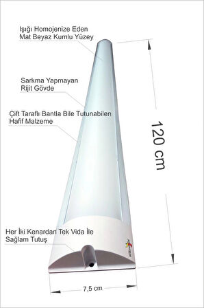 Uzun Dar 120 cm Led li Fluoresant Parlak Beyaz Işıklı Mutfak Dolap Altı Tavan Yer Aydınlatma Lambası