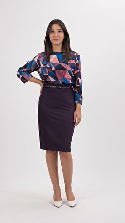 SORALLİNE KADIN OFİS ETEK 60 CM BOYUNDA 740 MÜRDÜM MEVSİMLİK ÜRÜN