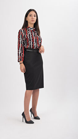 SORALLİNE KADIN OFİS ETEK 60 CM BOYUNDA 740 SİYAH MEVSİMLİK ÜRÜN