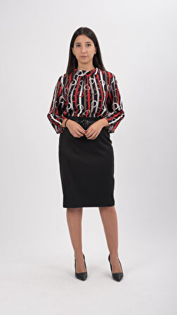 SORALLİNE KADIN OFİS ETEK 60 CM BOYUNDA 740 SİYAH MEVSİMLİK ÜRÜN