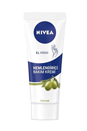 Nivea Zeytinyağlı Nemlendirici El Bakım Kremi 75ml, Yağlı Ve Yapışkan His Bırakmaz, Yumuşak Cilt Hissi