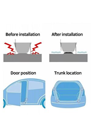 Fosforlu 10 Adet Araba Kapı Çarpma Önleyici Conta Kaput Bagaj