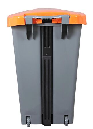 Safell Plastik Pedallı Tıbbi Atık Çöp Kovası, 70Lt Çöp Konteyneri - Kırmızı
