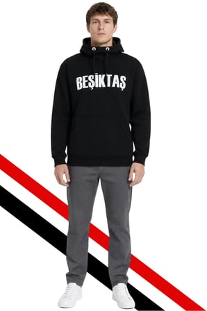 BEŞİKTAŞ ERKEK KAPÜŞONLU SWEATSHIRT LAZER KUTU HEDİYELİ