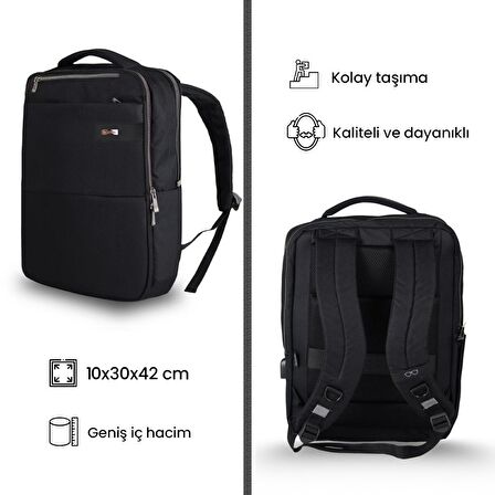 NPO Compact Smart 17" Notebook Sırt Çantası-Siyah