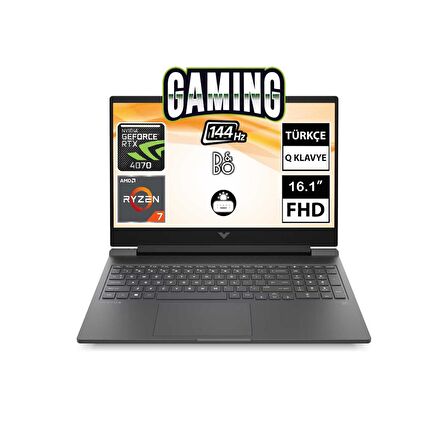 HP Victus 16-S0005NT 7Z4Q7EA01 Ryzen7 7840HS 16GB 2TBSSD RTX4070 16.1" FullHD FreeDOS Taşınabilir Bilgisayar