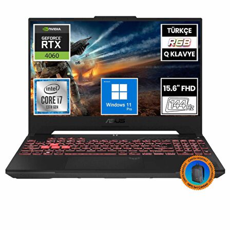 Asus TUF Gaming F15 FX507VV-LP243A11 i7-13620H 32GB 512SSD RTX4060 15.6" FullHD W11P Taşınabilir Bilgisayar-CNT012
