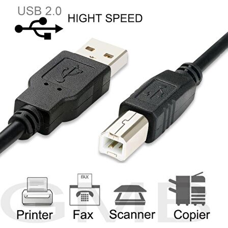 Ancheyn USB Yazıcı Printer Ara Bağlantı Kablosu USB 2.0 Yüksek Hız 3 Metre 4912