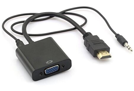 Ancheyn HDMI To VGA Ses Destekli Dönüştürücü Kablo Çevirici Adaptör 4488