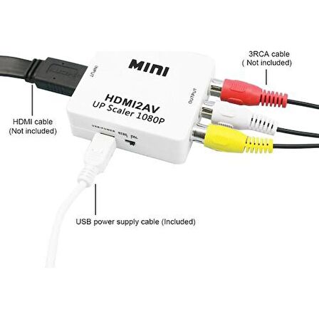 Ancheyn HDMI to RCA TOS AV Çevirici Dönüştürücü Tüplü TV AV Video Adaptör 4552