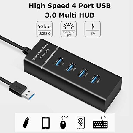 Ancheyn 4 Port USB 3.0 Çoğaltıcı Çoklayıcı Hub Switch Çoklu Cihaz 4360