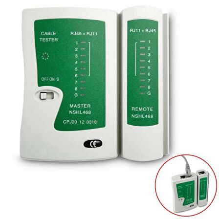 Ancheyn Network Tester Rj11 Rj45 Cat İnternet Kontrol Test Cihazı Led Işıklı 4523