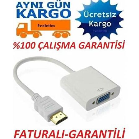 Ancheyn HDMI to VGA Çevirici Dönüştürücü Adaptör Monitör Laptop Projeksiyon Çevirme Uydu Kablosu 4547