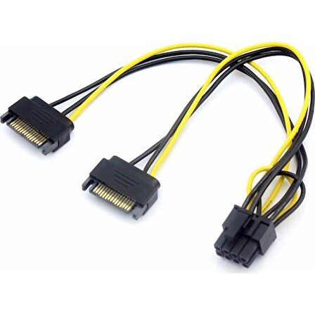 Ancheyn 2x Sata to 8 Pin (6+2) Pci-e Express Güç Molex Power Kablosu Çevirici Dönüştürücü 4327