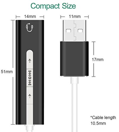 Ancheyn 7.1 Usb Harici Stereo Ses Kartı 3.5mm Çevirici Dönüştürücü Ses Kartı 5072