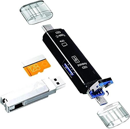 Ancheyn OTG 3 in 1 Type-C ve Micro Usb TF Çevirici Dönüştürücü Kart Okuyucu 5068