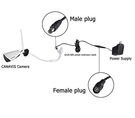 Ancheyn DC Adaptör Uzatma Kablosu 3 Metre 5.5mm x 2.1mm 5 Amper Dişi Erkek Modem Uzatma 4384