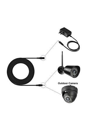 Ancheyn Dc Adaptör Uzatma Kablosu 2 Metre 5.5mm x 2.1mm Dişi Erkek Modem Uzatma 4383