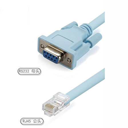 Ancheyn RJ45 To RS232 9 Pin CAT5E 6 Çevirici Dönüştürücü Adaptör Ethernet Kablosu 4335