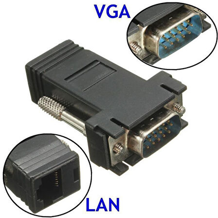 Ancheyn Rj45 Vga Ekleme Ek 30 Metre Uzatıcı Cat5/6 Monitör Extender - 2 Adet 5059