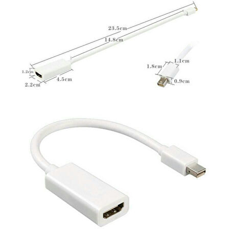 Ancheyn Mini Displayport To HDMI Çevirici Dönüştürücü Adaptör Kablo 4511