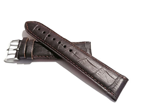 Fado&  Her Saate   Uyumlu  Hakiki  Croco  Deri   Saat Kordonu   22    mm   (296)  kahverengi
