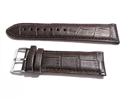 Fado&  Her Saate   Uyumlu  Hakiki  Croco  Deri   Saat Kordonu   22    mm   (296)  kahverengi