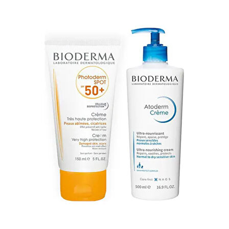 Bioderma Spf 50+ Photoderm Spot 150 ML + Bioderma Atoderm Cream 500 ML