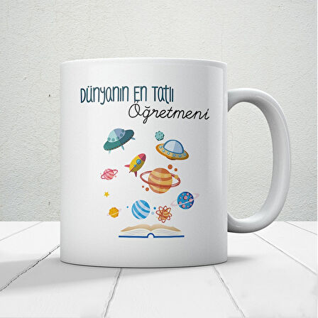 Dünyanın En Tatlı Öğretmeni - Öğretmenler Günü Temalı Baskılı Kupa Bardak 