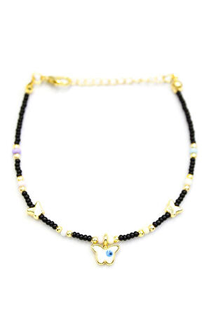 Kelebek Boncuk Bileklik - Siyah