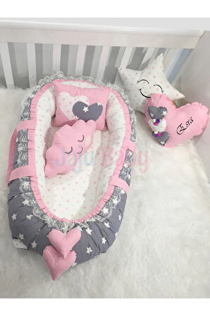 Nest Gri Pembeli Lüx Jaju-babynest Anne Yanı Bebek Yatağı Set