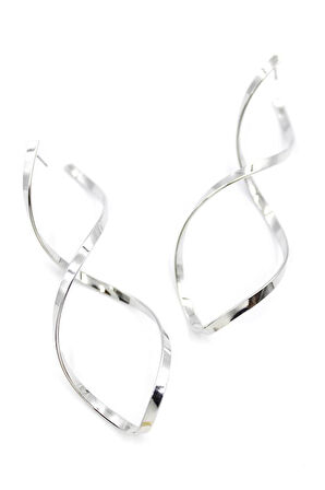 Dalgalı Küpe - Gümüş Rengi