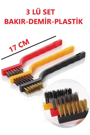 3Ad Bakır Demir Plastik Mini Detaylı Temizlik Fırçası Temizleyici