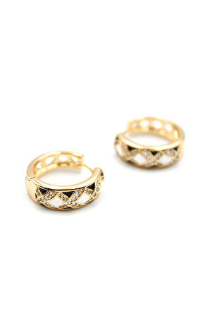 Taşlı Küpe - Altın Rengi