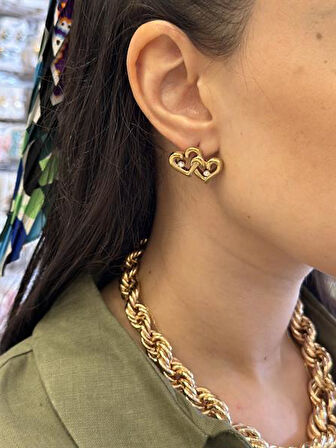 Kalp Küpe - Altın Rengi