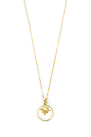 Sedef Kutup Yıldızı Kolye - Altın