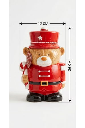 Kırmızı Ayıcık Nutcracker Bear Seramik Kavanoz