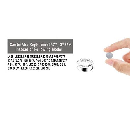 Mettzchrom Kol Saat Pili 377a Lr626 Ag4 1.5v Kol Saati Pili 10'lu
